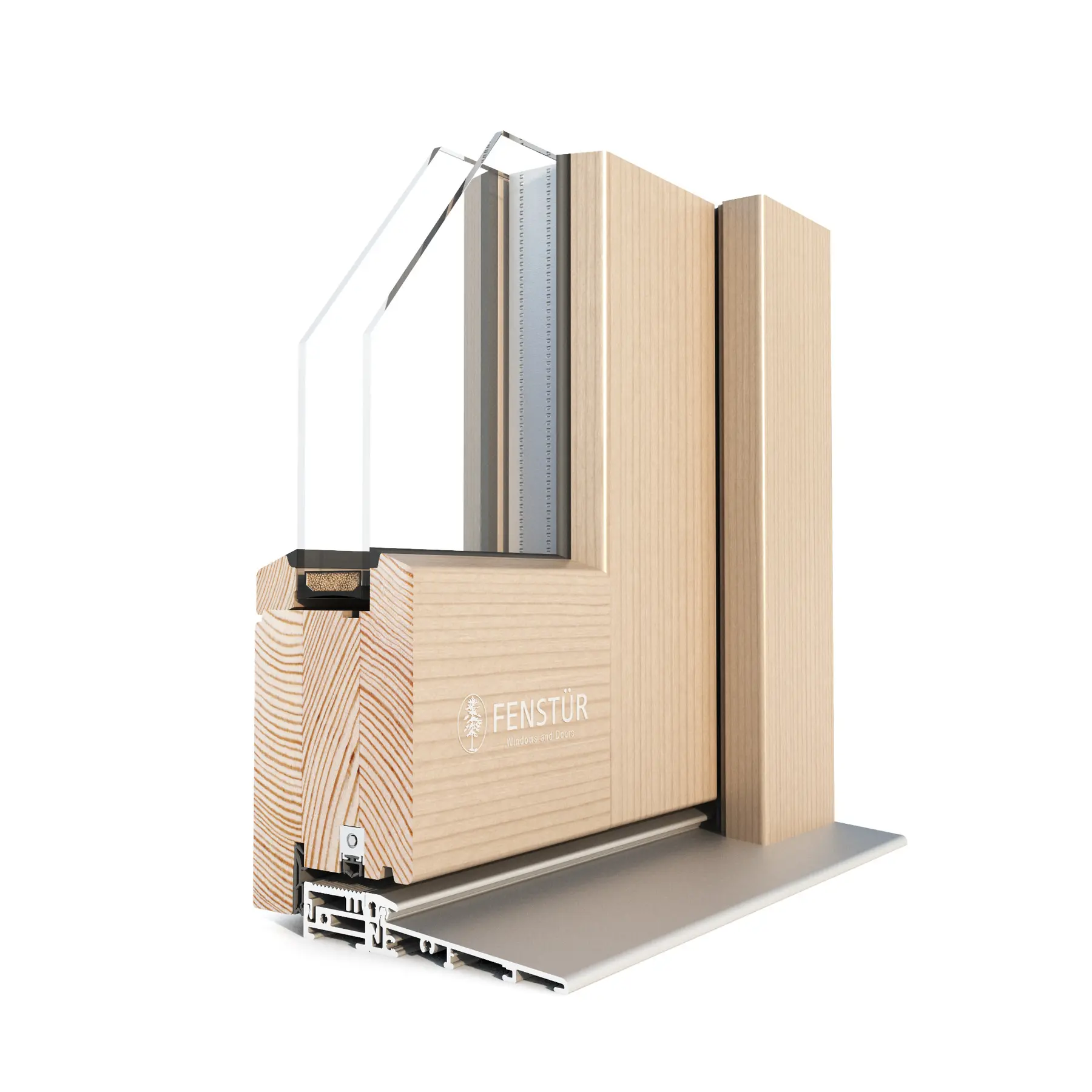 78 mm all-wood in-swing corner section