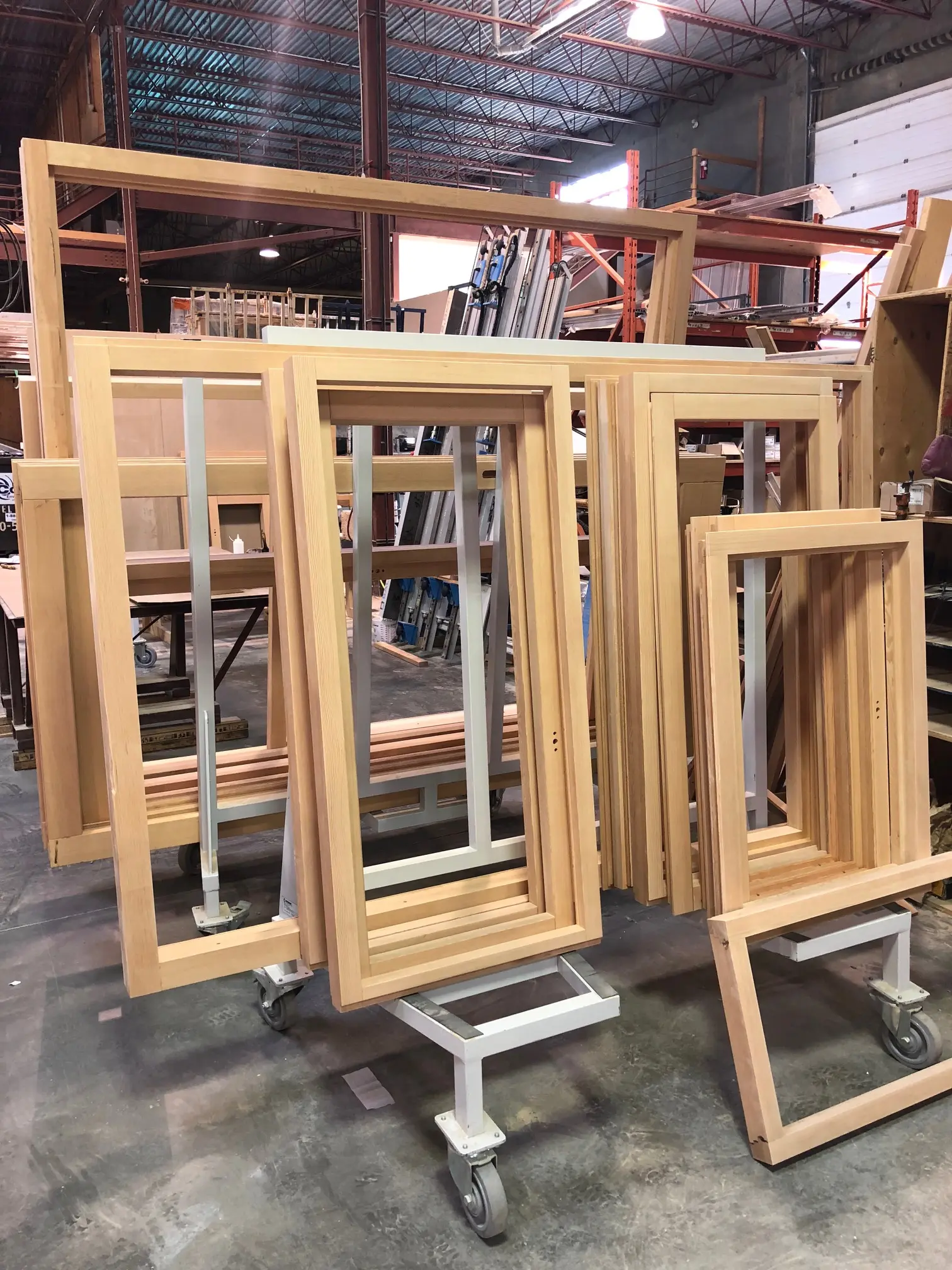 Unfinished Fenstür window frames made from selected timber
