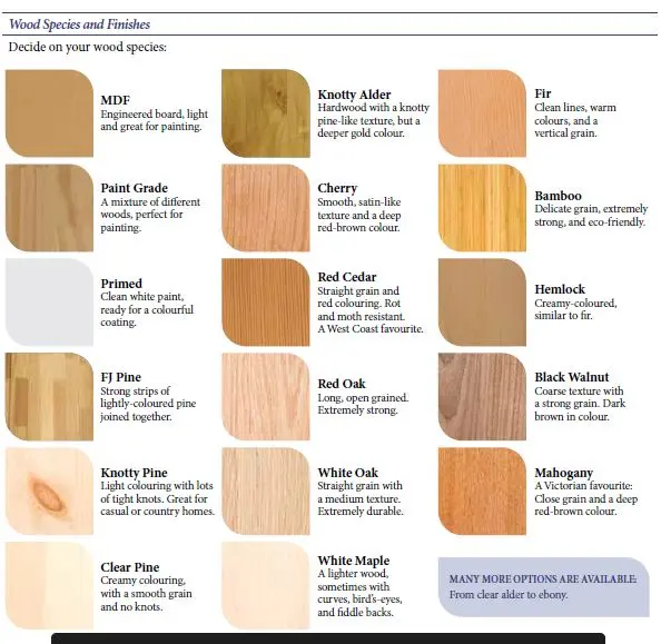 Selection of real wood species used for Fenstür windows and doors