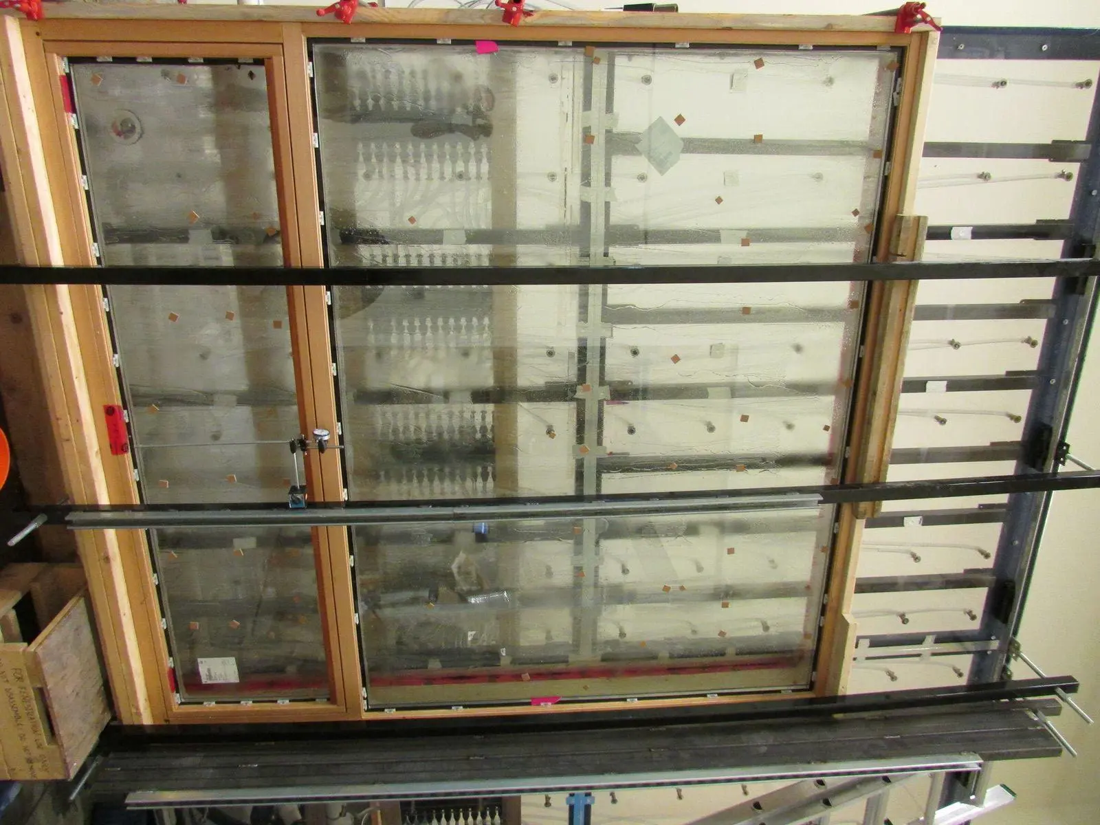 Full-size Fenstür picture window mounted for structural testing