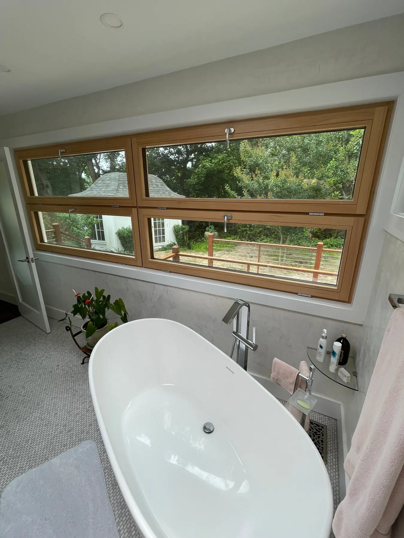 Awning window tilted open for ventilation