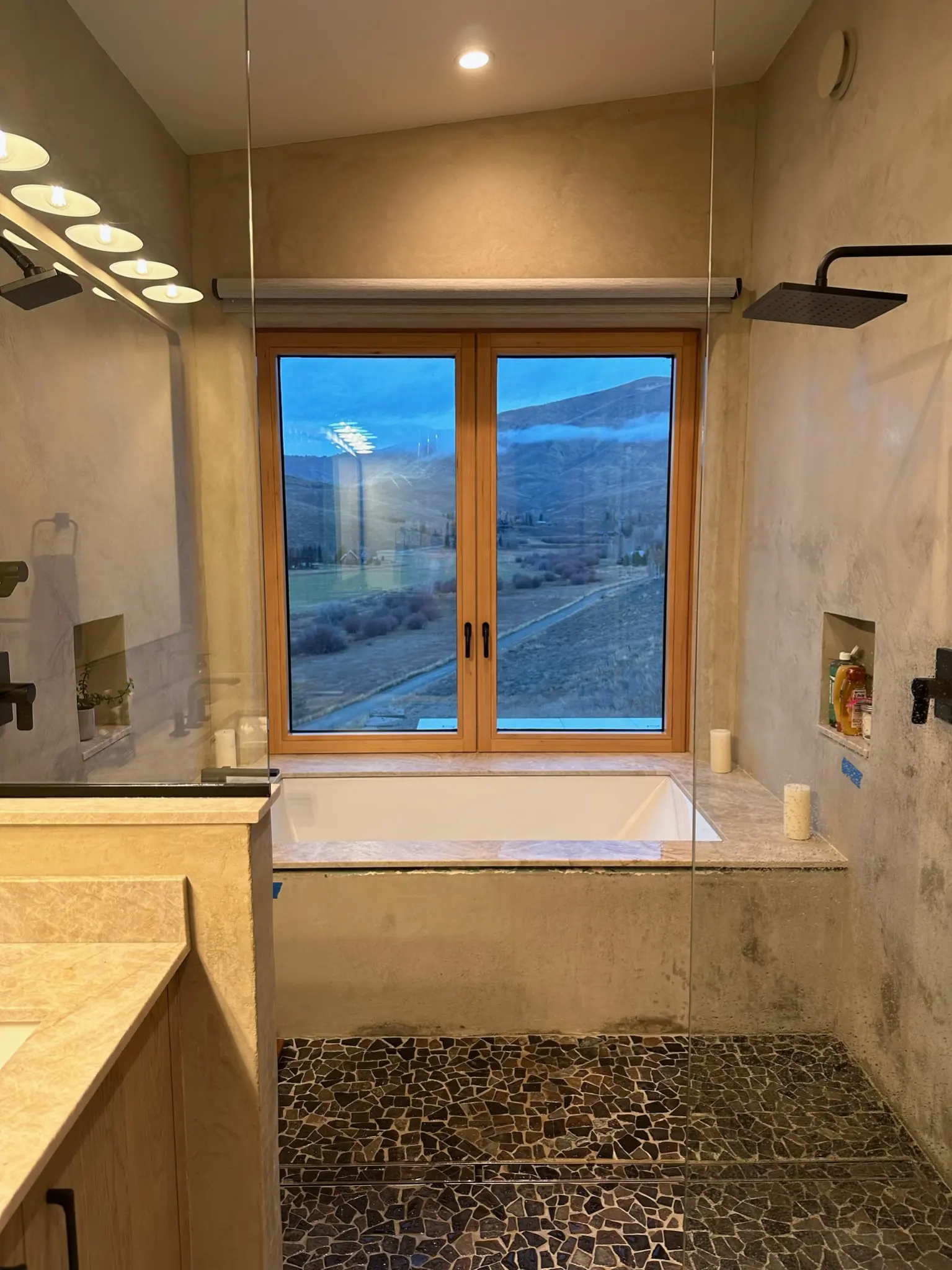 Multi-unit all-wood window composition
