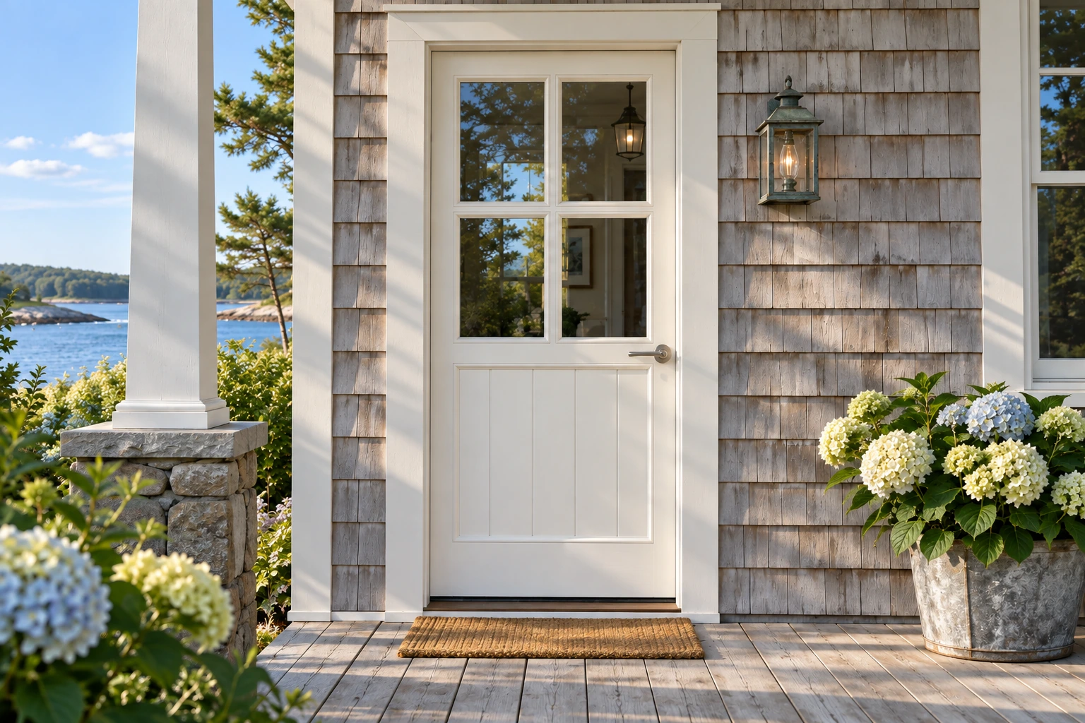 Single wood door architectural visualization