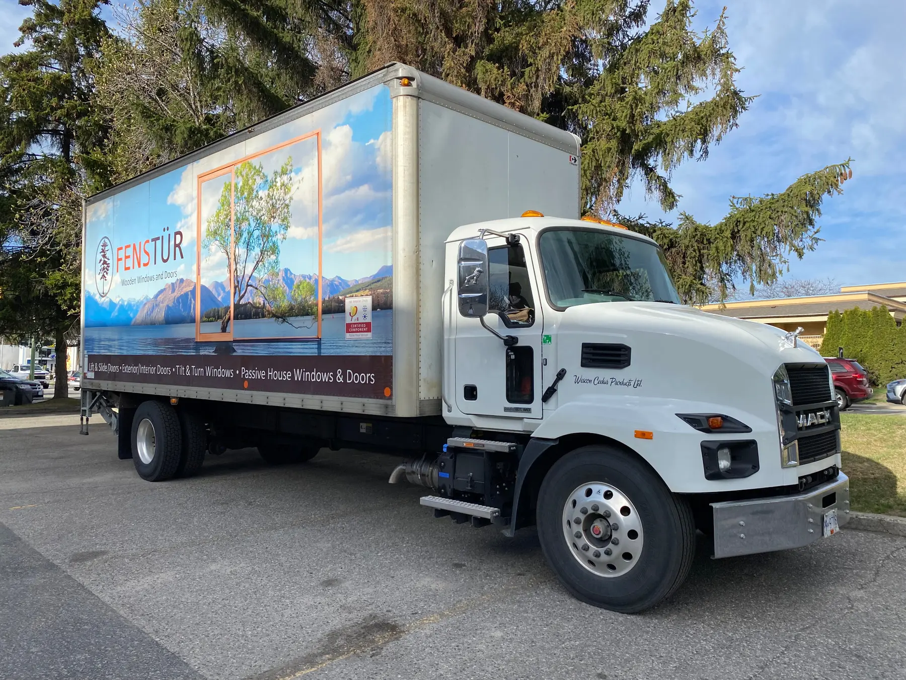 Fenstür branded in-house delivery truck ready for a regional route